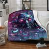 1pc Cyberpunk Robot Print Blanket   Lightweight Flannel Throw Blanket For Sofa, Bed, Living Room, Office, Outdoor Travel, Camping