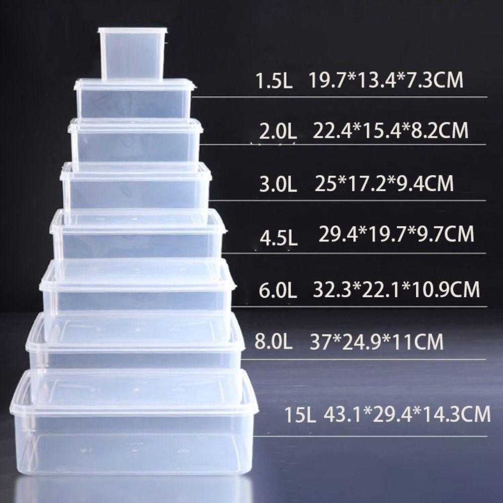 Resuable Kitchen Storage Box Rectangular Food Sealed Case Transparent Storag Box  Kitchen Organizer