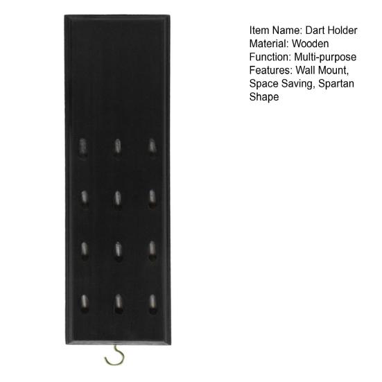 Duvara Monte Edilebilir Dart Tutucu 12 Dart'a Kadar Sığar Yer Tasarrufu Sağlayan Yumuşak Çelik Dart Düzenleyici Metal Kancalı Ahşap Saklama Rafı Dart Aksesuarları