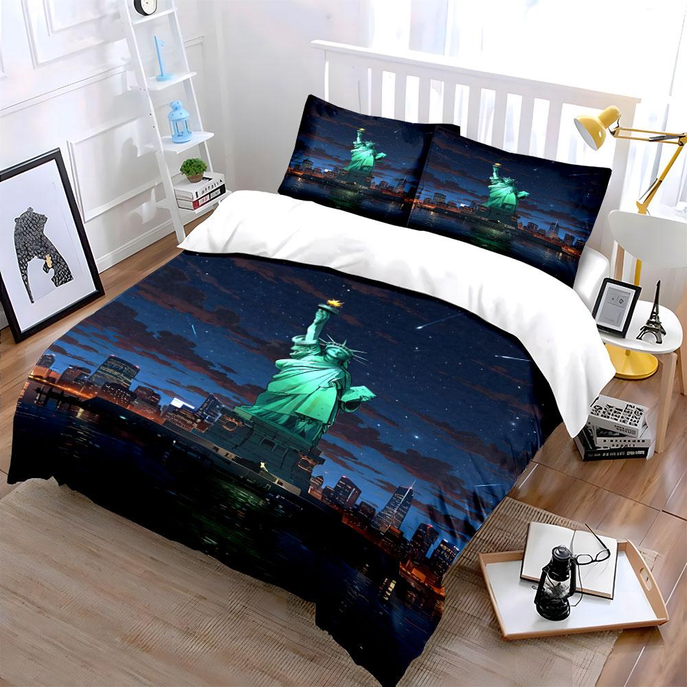 Majestic nighttime skyline elegance Bedding sets Duvet cover sets Duvet covers Pillowcases(1*Duvet Cover 2*Pillowcases without duvet insert)