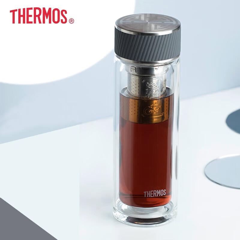Thermos Double Wall Glass Tea Infuser Bottle