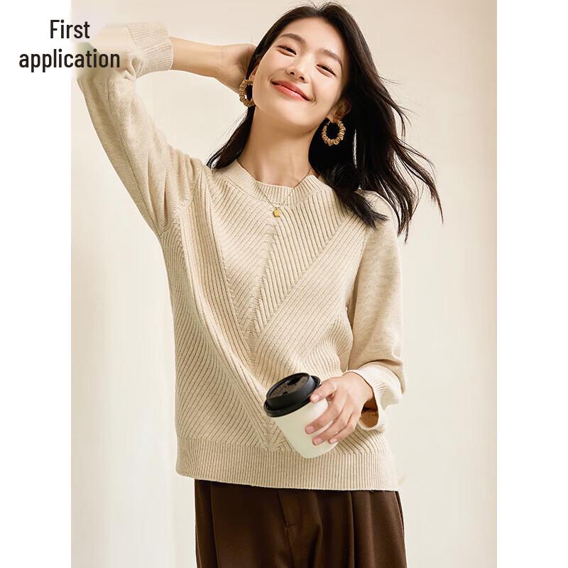 

Women s Autumn/Winter Thick Cable Knit Round Neck Sweater L