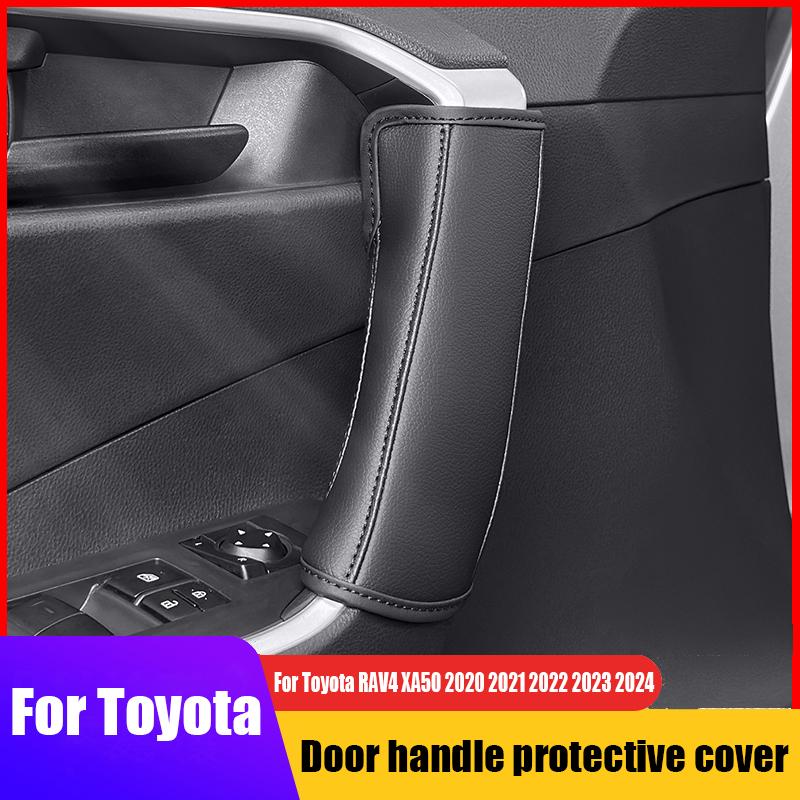 for Toyota RAV4 XA50 2024 Car door handle protective cover made of leather material for interior protection