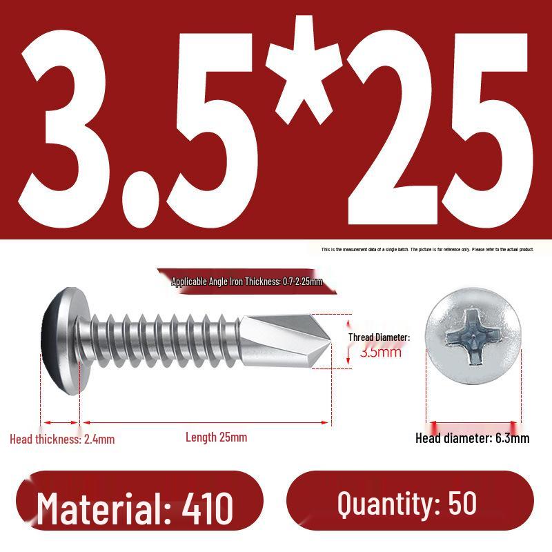 Stainless Steel 304 Phillips Round Head Self-Drilling & Tapping Screws, M3.9/M4.8/M5.5 Swallowtail Bolts