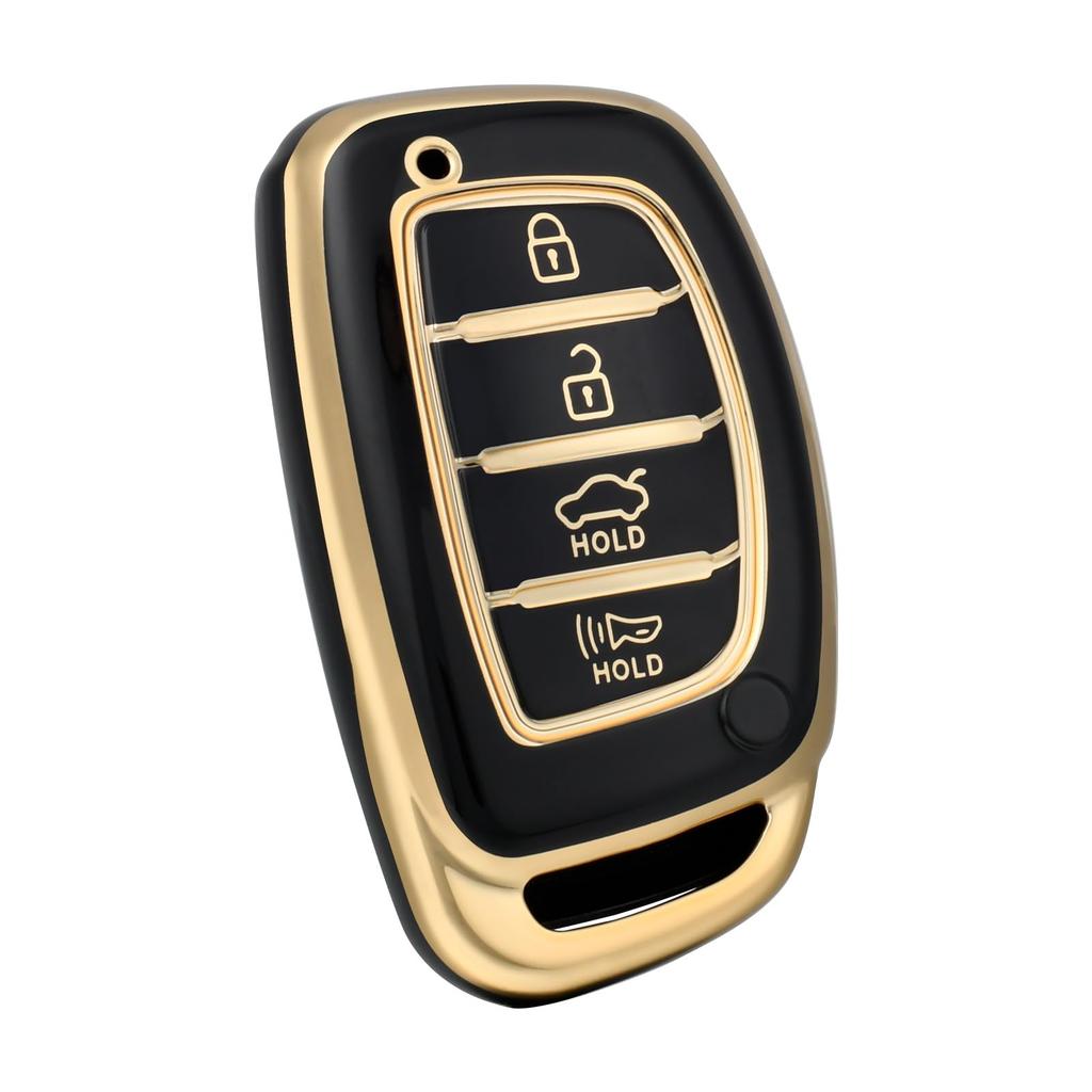 4 Bottons Smart Key Fob Case Cover for Hyundai Tucson Santa Fe Rena Sonata Elantra Creta Ix35 Ix45 I10 I30 I40 Solaris Accent