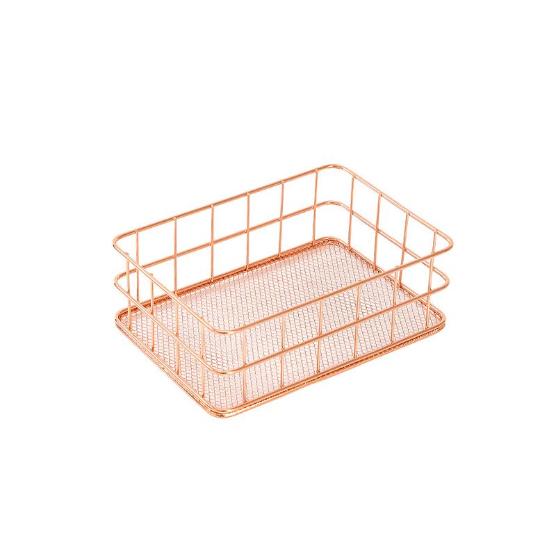 Wire Basket Decorative Rectangular Sturdy Farmhouse Style Kitchen Organizer For Kitchen Bathroom Laundry Room Cabinets Closets