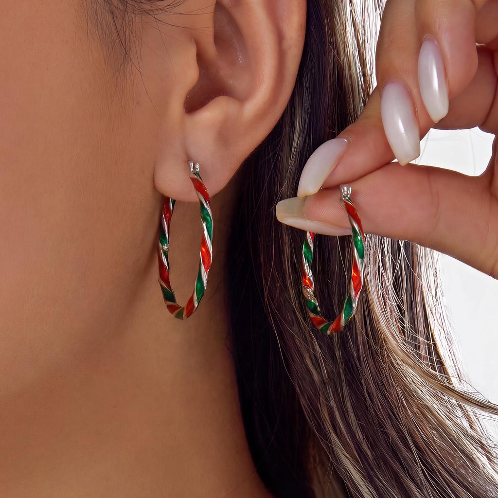 New Asymmetric Christmas Tree Candy Cane Stud Earrings For Women Crystal Zircon Star Bowknot Xmas Earring Holiday Party Jewelry