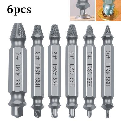 #0#1#2#2#3#4 Sechs Sätze Doppelkopf-Schraubenschieber-Entfernungswerkzeuge Hochgeschwindigkeits-Stahlabzieher