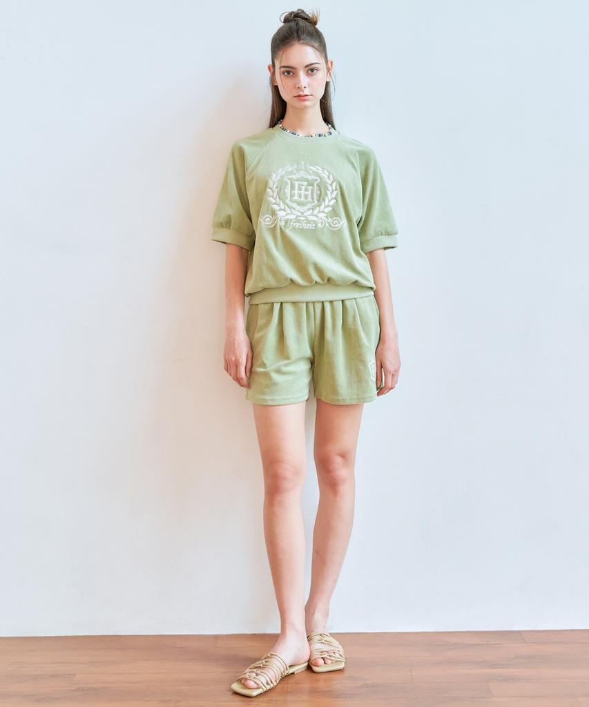 THEFRHT Terry Logo Half Sweatshirt (Green)