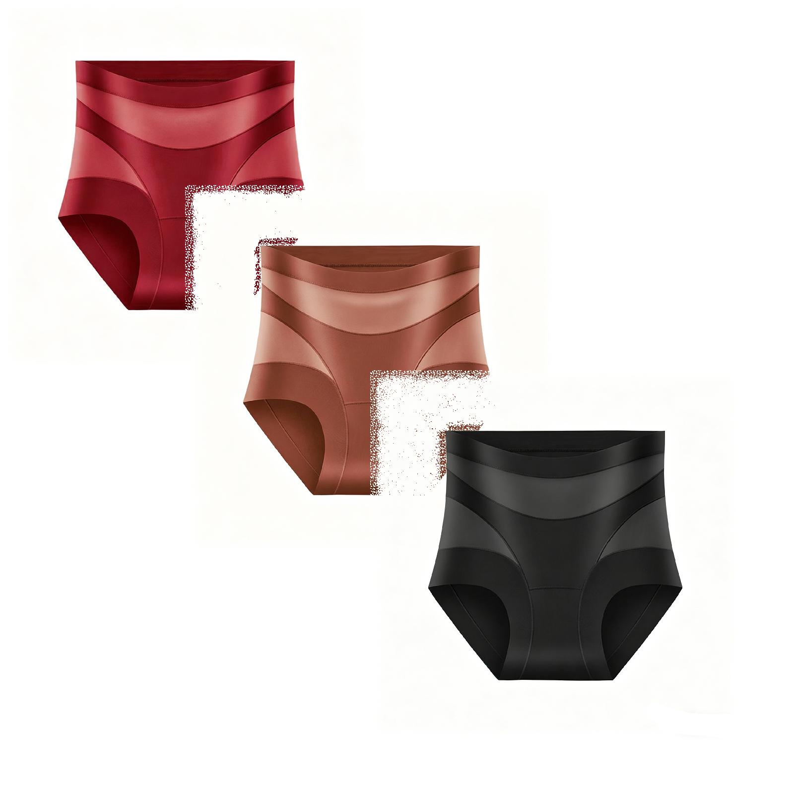 

High Waist Shaping Underwear for Women Seamless Breathable Lightweight Control Panties 3 Pack Comfortable Stretch Fabric Slim Fit M
