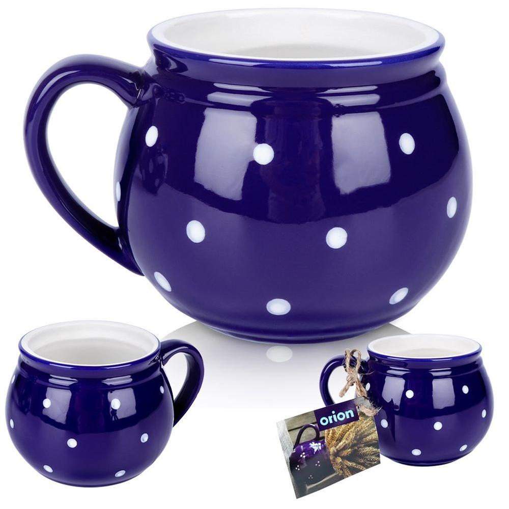 Small Ceramic Mug Orion Blue Polka Dot 200ml