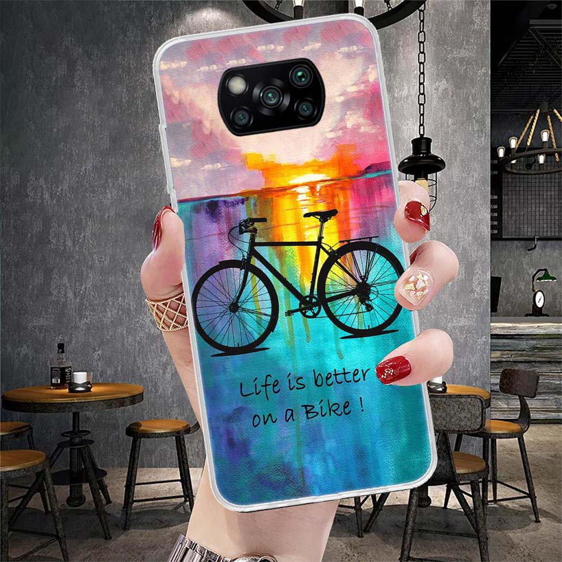 

Bicycle Bike Sport Soft Phone Case For Xiaomi Redmi 15C 15 13C 13 Poco X5 X6 X7 F7 Ultra M7 12C 12 10 10C 9C 9A 9T 9 Fundas Poco Redmi 10