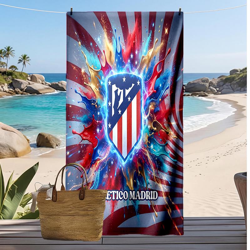 Atletico Madrid Printed Beach Towel Quick Dry Soft TowelPortable Large Rectangular Beach Blanket for Travel Swimming Pool