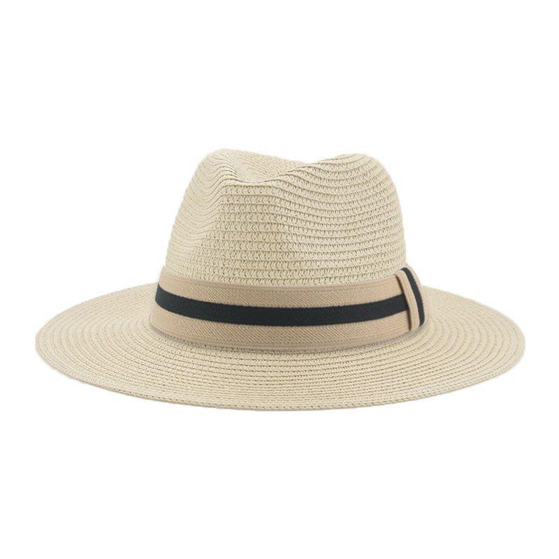 Retro straw hat Panama big flat brim hot sale in Europe and America, men's and women's new face small French sunshade beach hat