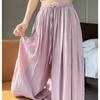 Fashion Solid Loose Wide Leg Pants Women Summer Thin Vintage Straight Casual Trousers Women High Waist Elegant Office Lady Pants 24246