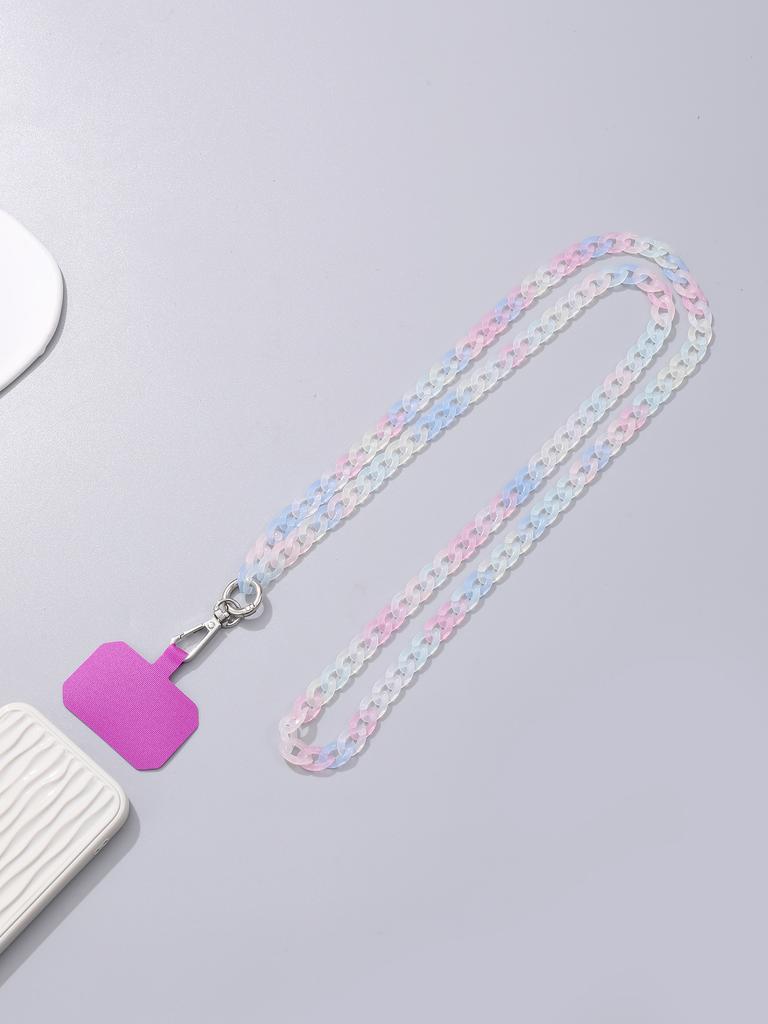 Jelly Color Chain Colorful Acrylic Chain Long Oblique Cross Phone Hanging Rope