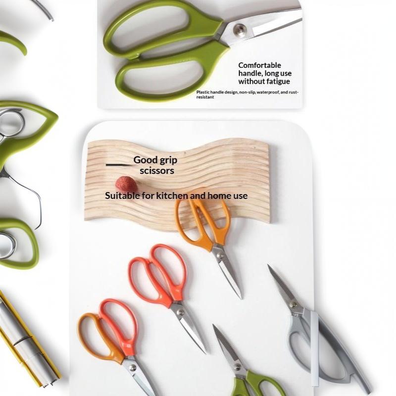 Stainless Steel Kitchen Scissors Sharp Blades Non Slip Handles For Home Kitchen Food Prep Cutting Meat Vegetables