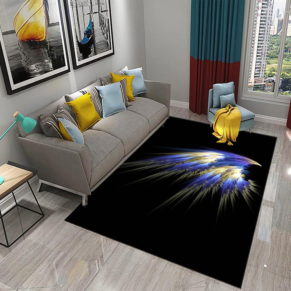 Colorful Feather Carpet for  Living Room Sofa Coffee Table Light Luxury Carpet Family Bedroom Bedside Rugs Bathroom Non-slip Rug