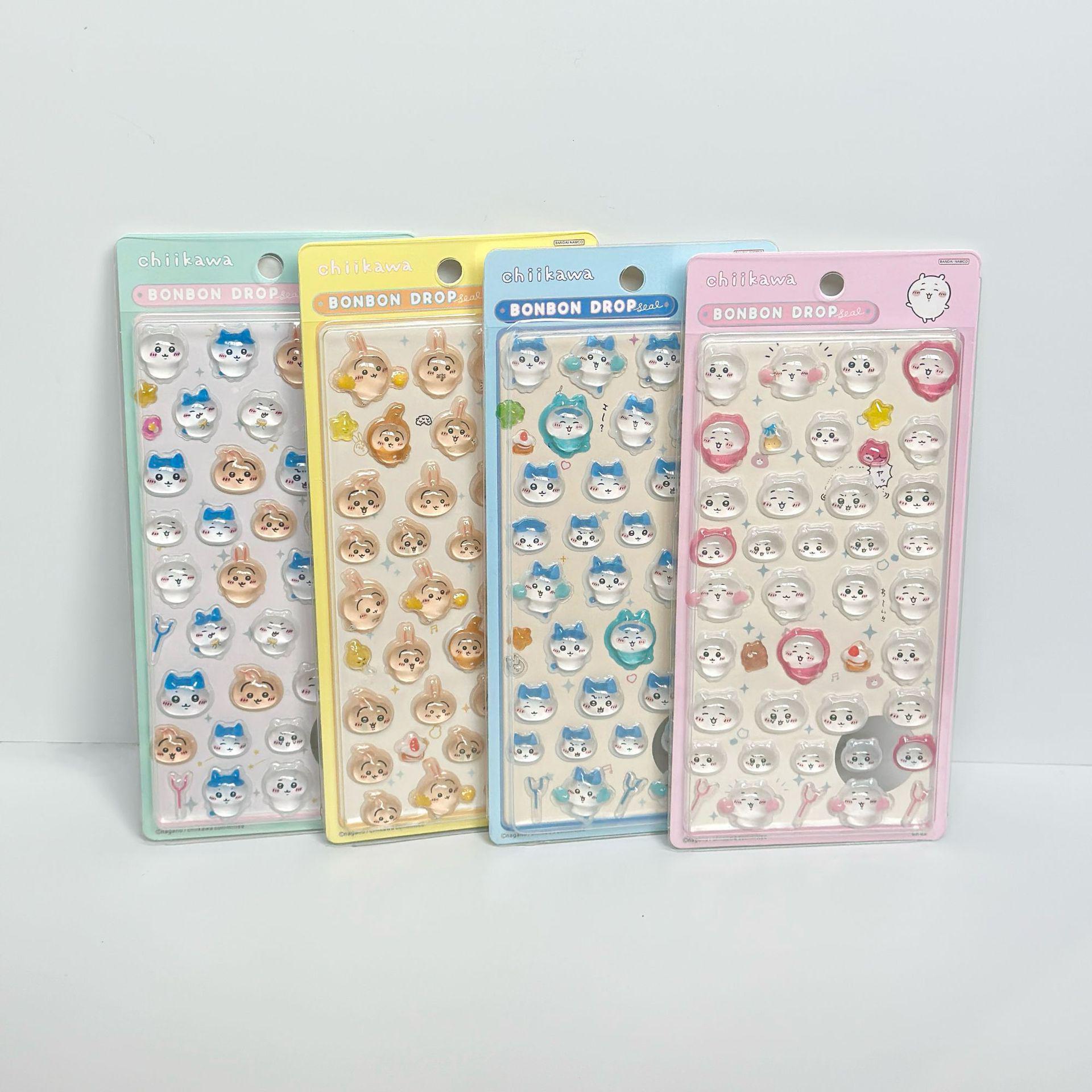

Chiikawa 3D Crystal Cute Cartoon Drip Resin Embossed Sticker 9.5×20 cm