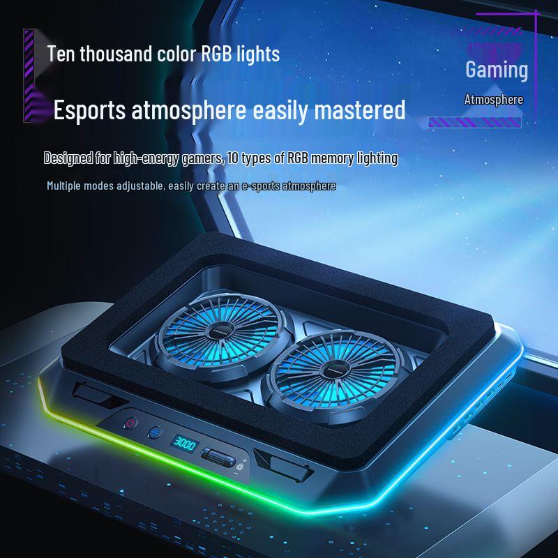 Gaming Laptop Cooling Stand with Silent Air-Cooled Fan for Efficient Heat Dissipation