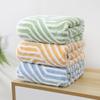 Towel New Jacquard Coral Fleece Bath Towel Striped Texture Soft Absorption Enlarged Thickened Bath Towel Household Women
