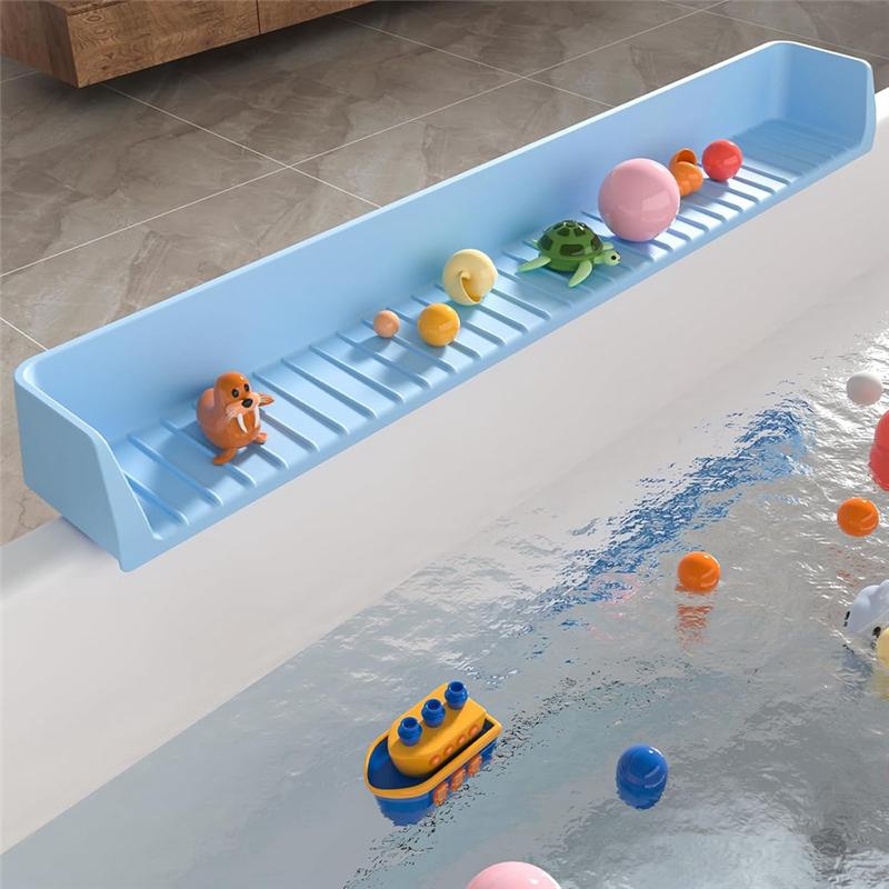 M-Modern-For Tub For Bathtub Splash Guard For Kids, Silicone Water Splash Guard, Tray Holder, Longer Splash Guard B