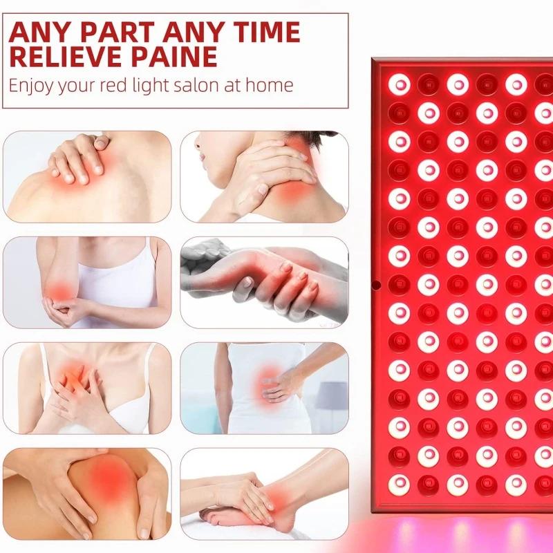 LED Red Light Therapy 45W Panel Lamp for Facial Anti Aging Skin Care Beauty 225pcs LED Light Body Pain Relief Physical Therapy