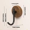 1pc Walnut Wood Door Mounted Hook With Adhesive, Single Wall Hook For Hanging Clothes Without Drilling