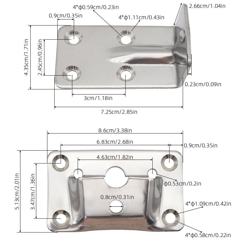 Abnehmbares Tischhalterungsset aus Edelstahl 304 in Marinequalität für Hausboot, Marinezubehör, Beschläge