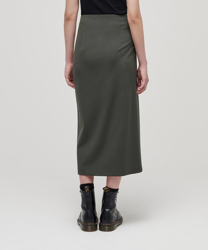 MUSINSA STANDARD WOMAN Women'S High-Waisted Slit Long Skirt [Dusty Khaki]