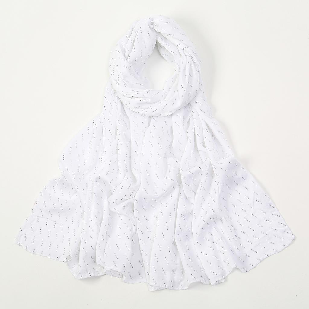 Rhinestone Velvet Satin Cotton Hijab Scarf Women Luxury Soft Plain Shawl For Women Muslim Hijabs Turban Femme Chic Ramadan