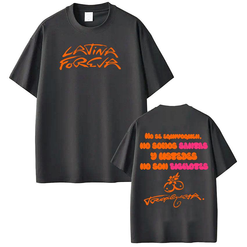 

2026 Singer Karol G Latina Foreva Album Merch Graphic TShirt Mens Streetwear Cotton Short Sleeve Aesthetic Trend Unisex Top S