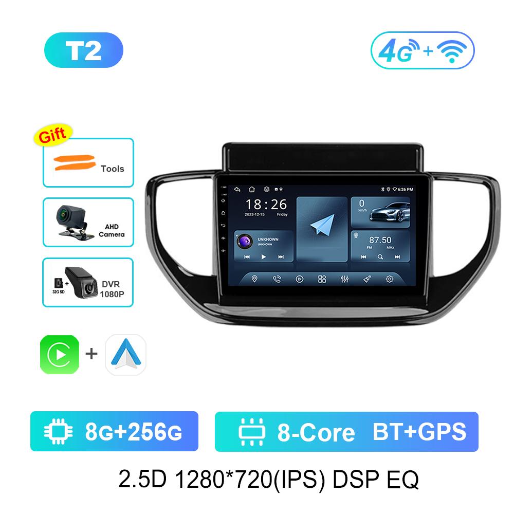 9 Inch DSP Stereo Car Radio Multimedia Player for Hyundai Solaris 2 II 2020 - 2021 GPS Navi Android OS 4G BT WiFi Auto Tools