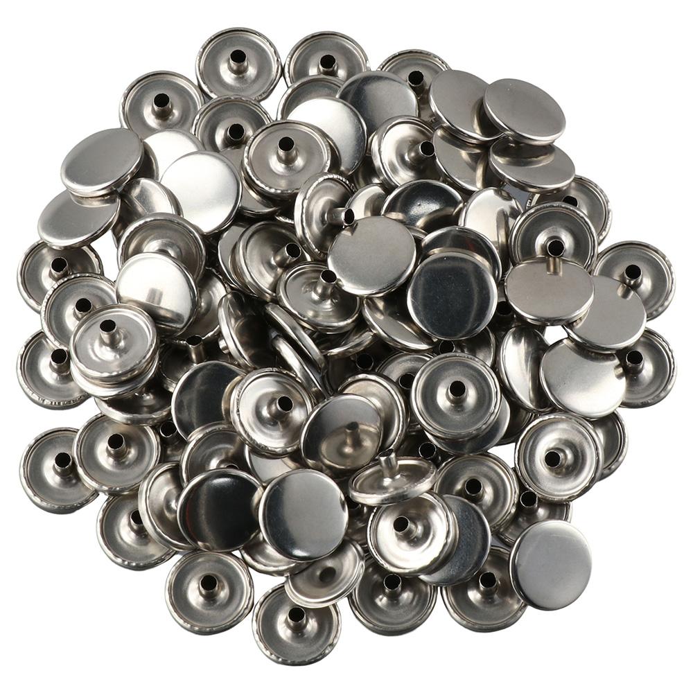100 Sets Stainless Steel Stainless Steel Fastener 15mm Press Stud Button Marine Boat