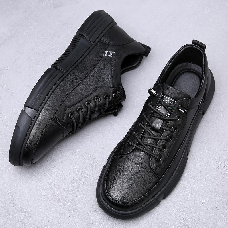 2024 Fashion New Men's Leather Casual Shoes Thick Soled Men's English Oxford Shoe Shoes Men's Outdoor Sports Shoes Non Slip