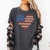 Floral American Flag Heart Graphic Tee: Patriotic Comfort Colors Cotton Unisex Shirt