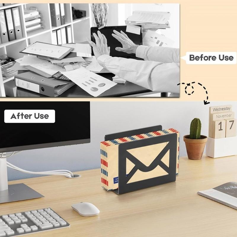 Stylish Desktop Metal Letter Organizers Practical Desk Organizers for Letter and Envelopes in Homes Office Setting