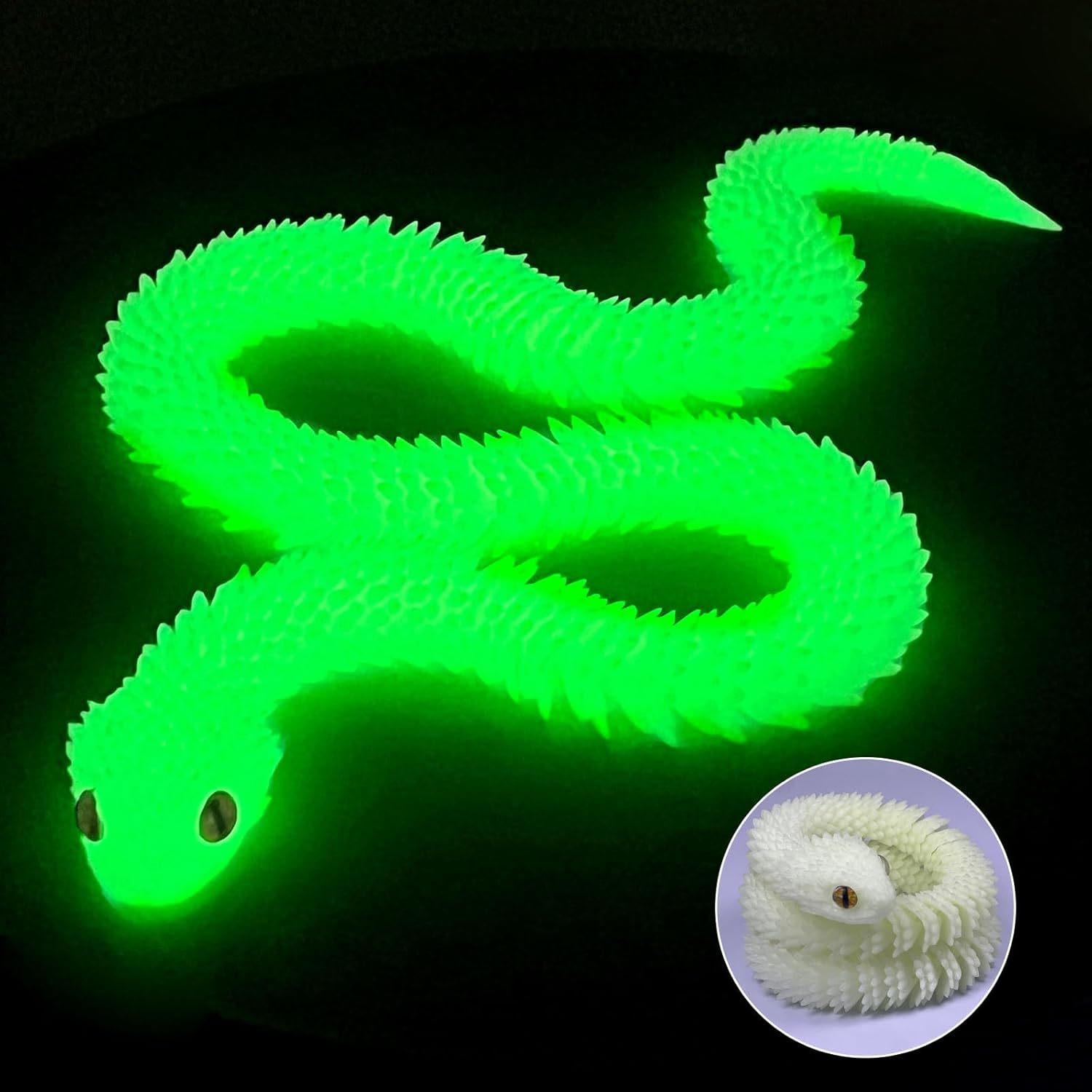 

Model Creative Articulated Snake Figure 3D Printed Realistic Flexible Movable Fidget Toy for Desk Decor - Simulation Animal Gift 30cm