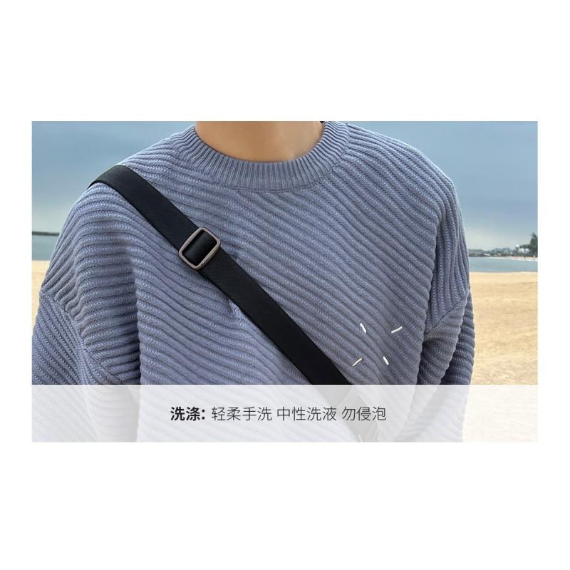 Maison Margiela Style Casual Wool Blend Knit Sweater Loose Fit Crew Neck Unisex Wear