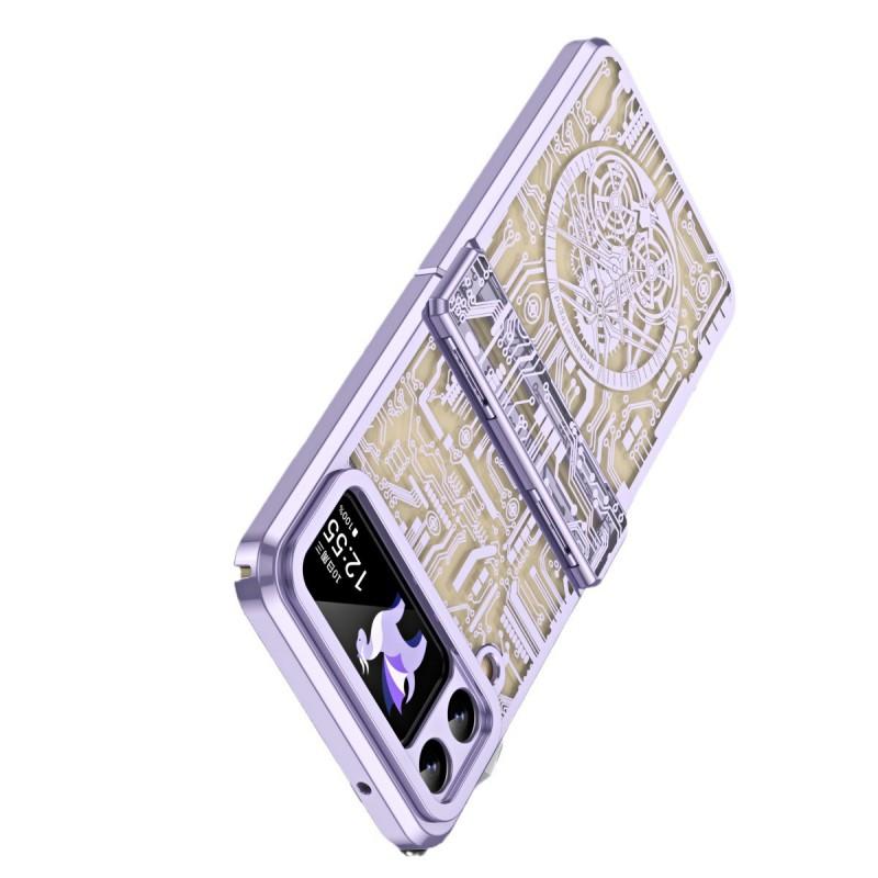 Flip4 Flip3 Foldable Phone Case Mechanical Plating Transparent Hinge Full Body Shockproof Protective Cover