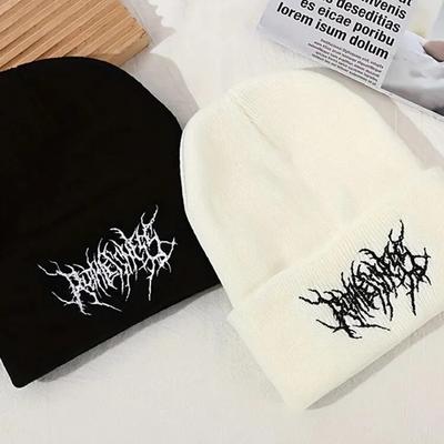 Warm Women Men Winter Beanies Hats Gothic Street Punk Knitted Bonnet Caps 100% Acrylic Fashion Keep Warm Skullies Beanies Hats