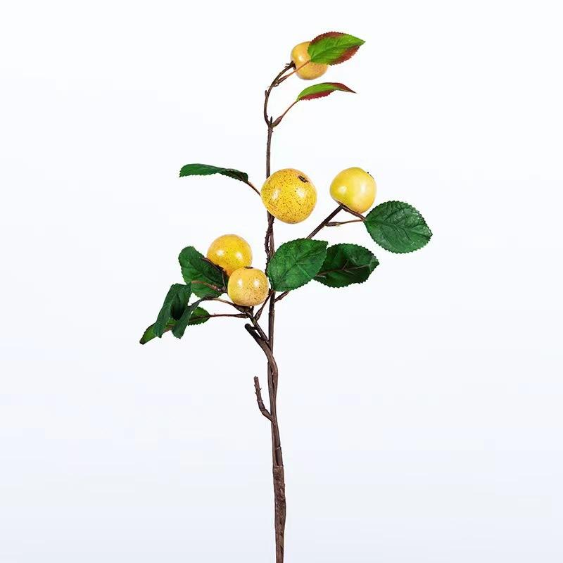 

Высокая тактильная имитация маленьких веточек яблок с листьями, фруктовое украшение для рабочего стола, искусственные цветы, символизирующие безопасность, фруктовое украшение для дома