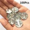 100 peças 20mm botões acrílicos brancos transparentes redondos botões de costura de resina botão de cristal com parte traseira lisa para roupas casacos artesanato de scrapbook