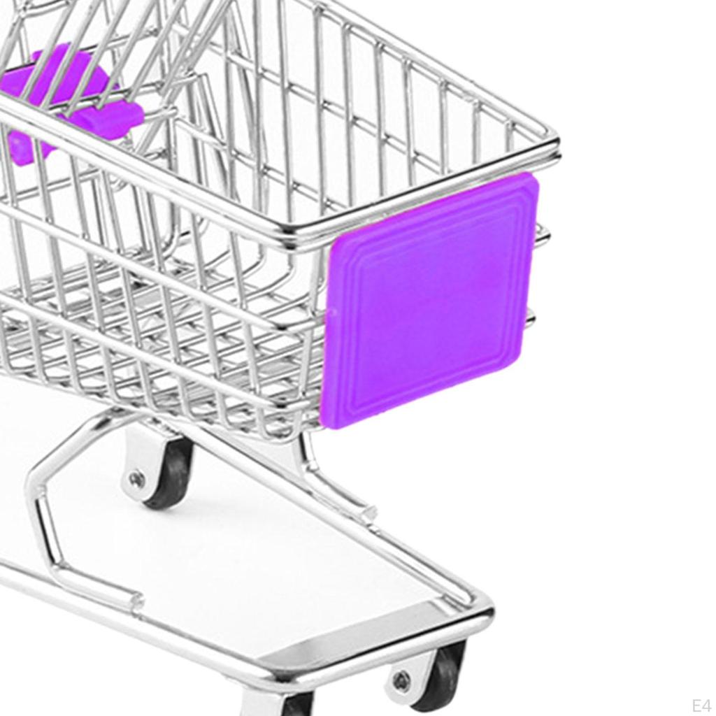 Children's Push Cart Toy, Mini Shopping for Supermarket Play, Metal Handcart Accessory