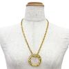 Excellent CELINE Circle Logo Design Chain Necklace Pendant Accessory gold Used