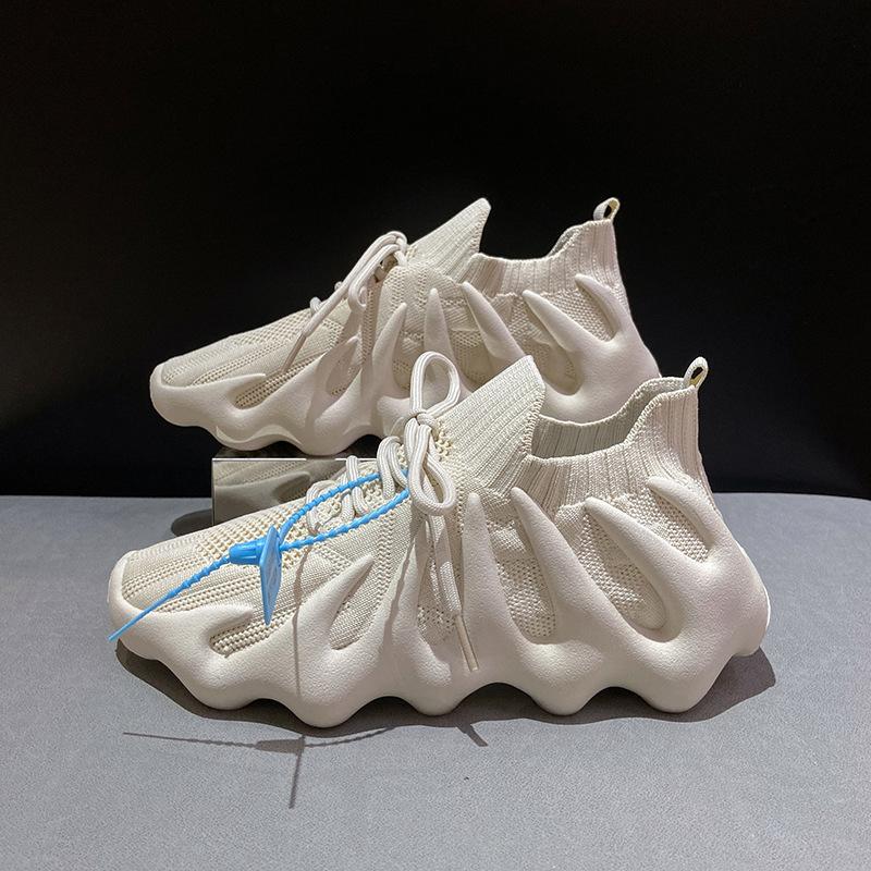 

Spring new student breathable sneakers couple socks shoes women and women running flying knitting 40