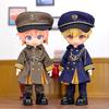 Obitsu 11 OB11 Size Costume Obitsu Doll 11cm Body Military Uniform One Piece Hat Noble Retro Cosplay 4 Piece Set [ISHR] (Brown)