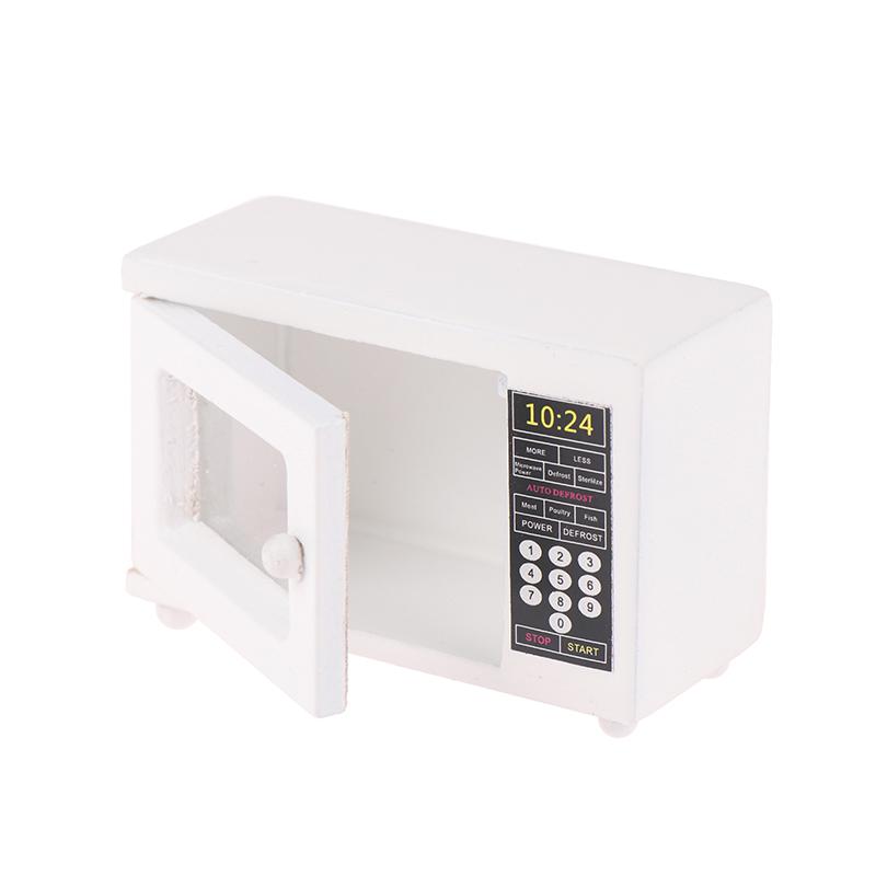 Horno Microondas Miniatura para Casa de Muñecas 1/12 Modelo Accesorio Cocina Hogar Juguetes para Niños