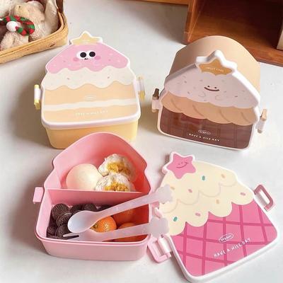 Bento obedár pre deti Kawaii kreslený Študenti Roztomilá žaba Sendvičová krabička na desiatu Ovocný kontajner Prenosný piknikový čerstvý box