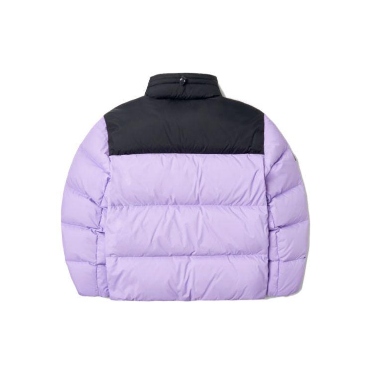 MLB Los Angeles Dodgers Embroidered Small Logo Color Block Stand Collar Short Bread Down Jacket Unisex Jacket Lavender 3ADJN0616-07LDL